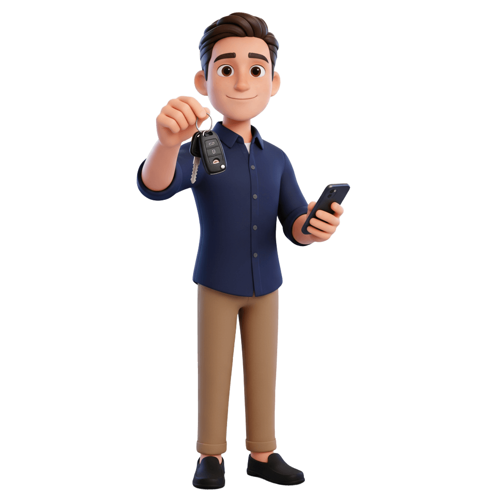 Cliente satisfecho vendiendo su auto